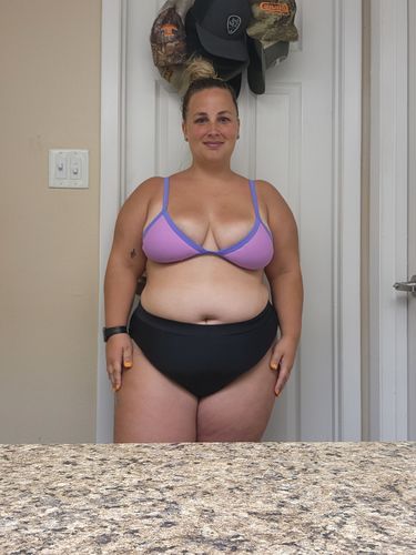 Customer photo review of SERENA Lavender Triangle Bikini Top