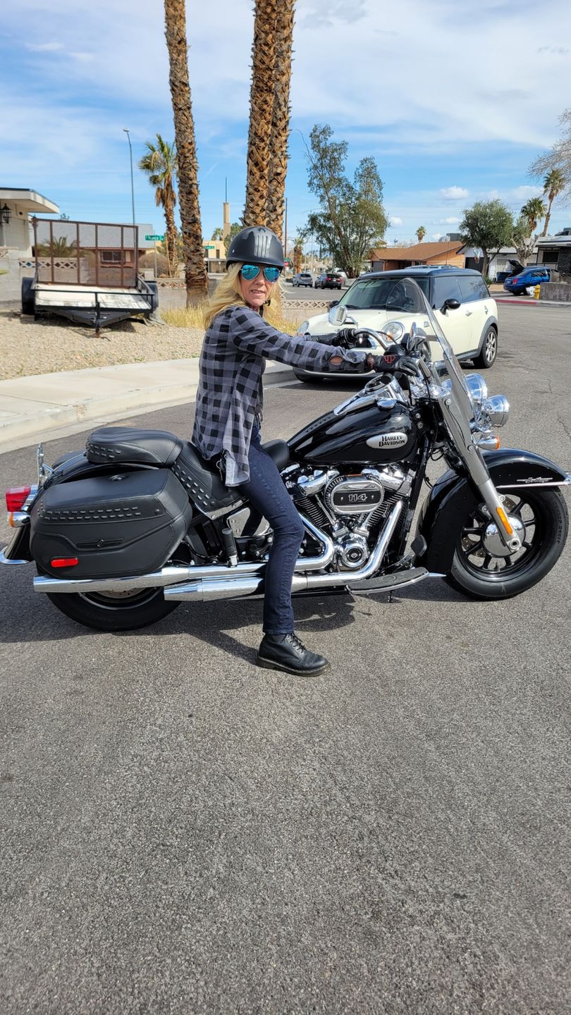 Customer photo review of Low Profile Reversible DOT Polo Helmet / Punisher