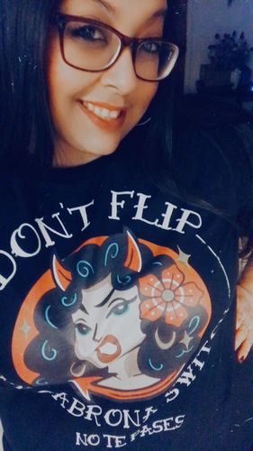Customer photo review of Premium Don't Flip My Cabrona Switch T-shirt