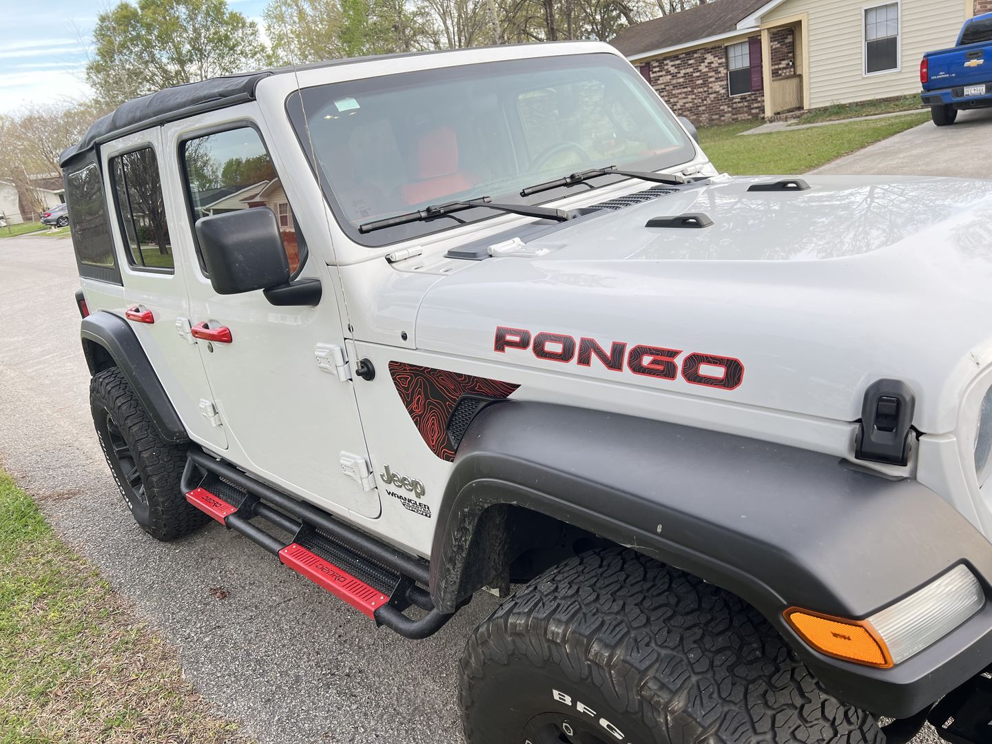 Customer photo review of Topographical Map Fender Vent Premium Wrap Decal for Wrangler and Gladiator