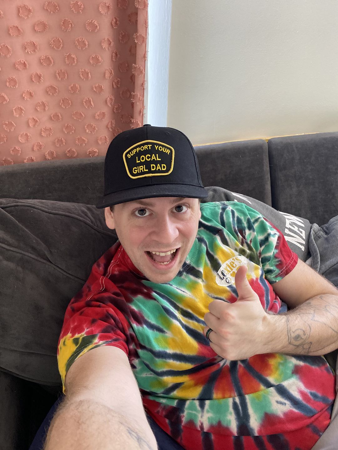 Customer photo review of Support Your Local Girl Dad Patch Hat