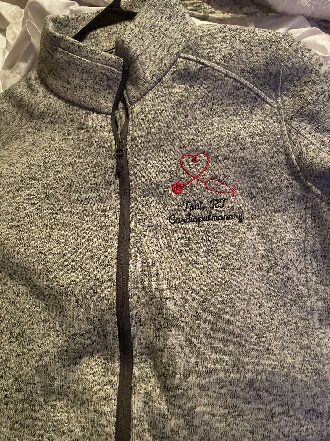 Customer photo review of L232  Port Authority® Ladies Sweater Fleece Jacket