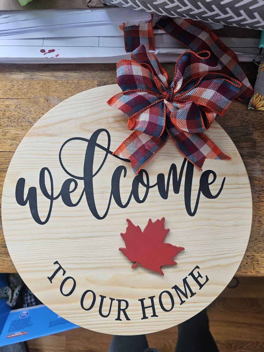 Customer photo review of Unfinished Wood Maple Leaf Shape - Craft - up to 36" DIY