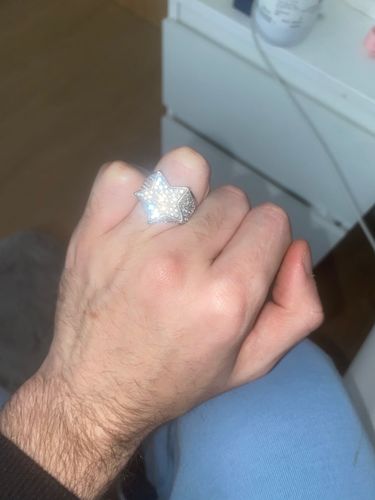 Customer photo review of Fully Iced Star Ring