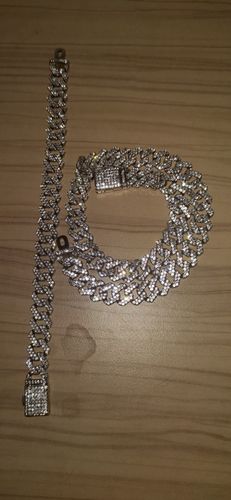 Customer photo review of Diamond Straight Edge Cuban Link Chain (18mm) in White Gold