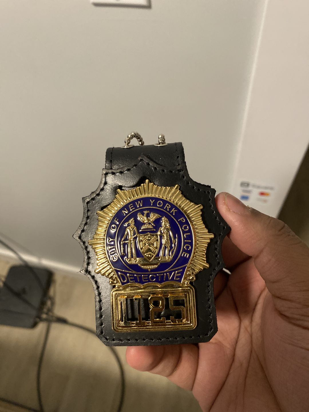 Customer photo review of NY New York Detective Police Badge Replica Movie Props *Customizable Badge Number*