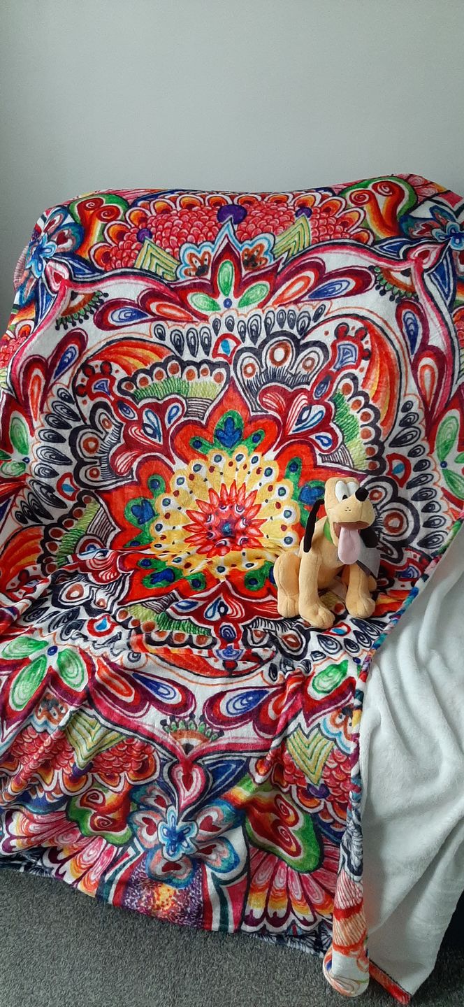 Customer photo review of Life With Colors Mandala Premium Blanket