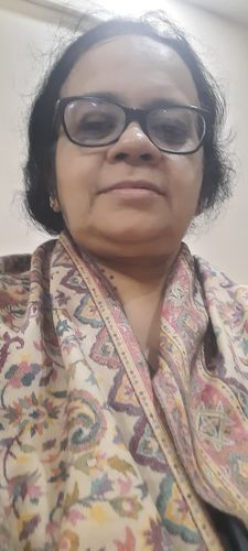 Customer photo review of Pashtush women faux pashmina shawl, ethnic weave design, beige