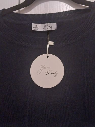 Customer photo review of Molli | Detailed Sleeve Knit in Navy