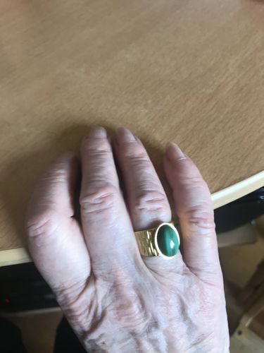 Customer photo review of BAGUE MALACHITE acier doré