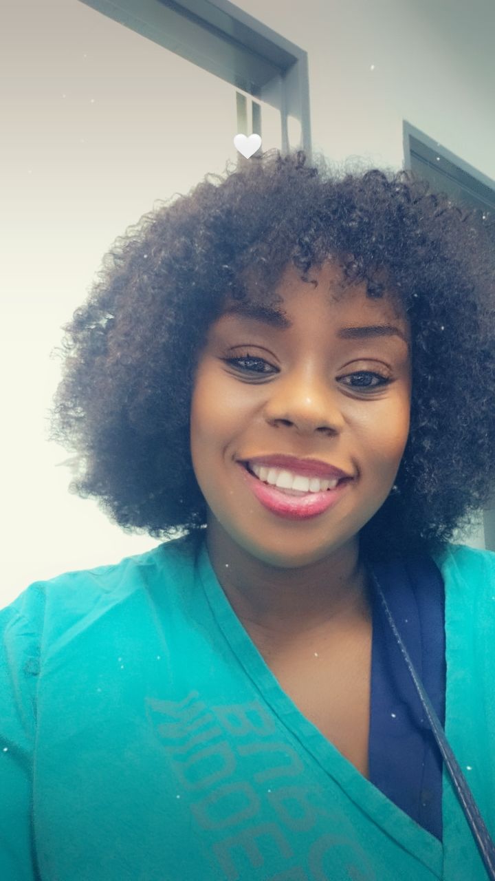 Customer photo review of Brazilian Kinky Curl Fringe - Gabby