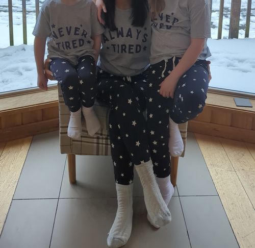 Customer photo review of Always Tired/Never Tired Family Matching Star Pyjamas - Grey/Navy