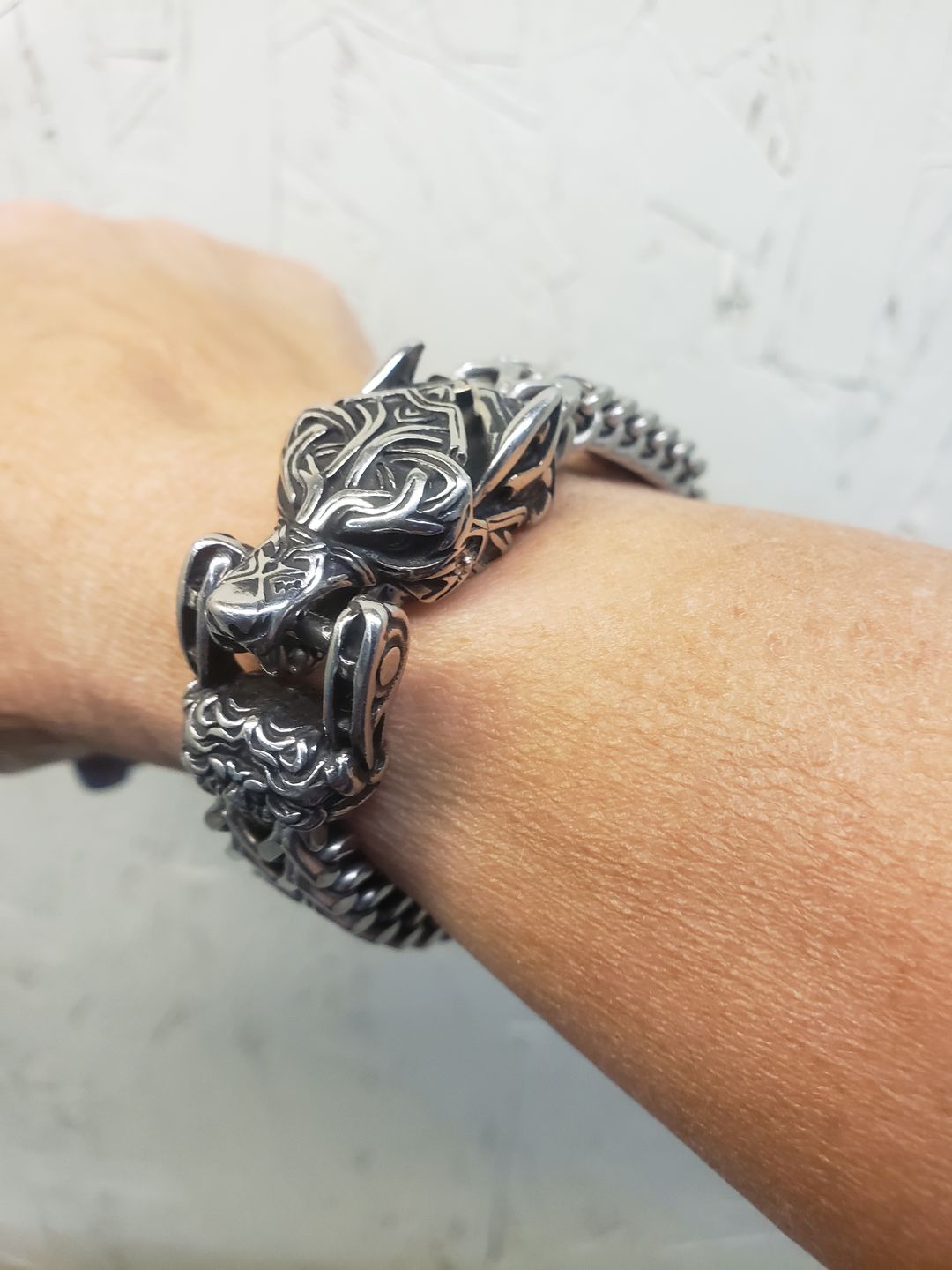 Customer photo review of Fenrir - The Great Wolf - Stainless Steel Bracelet