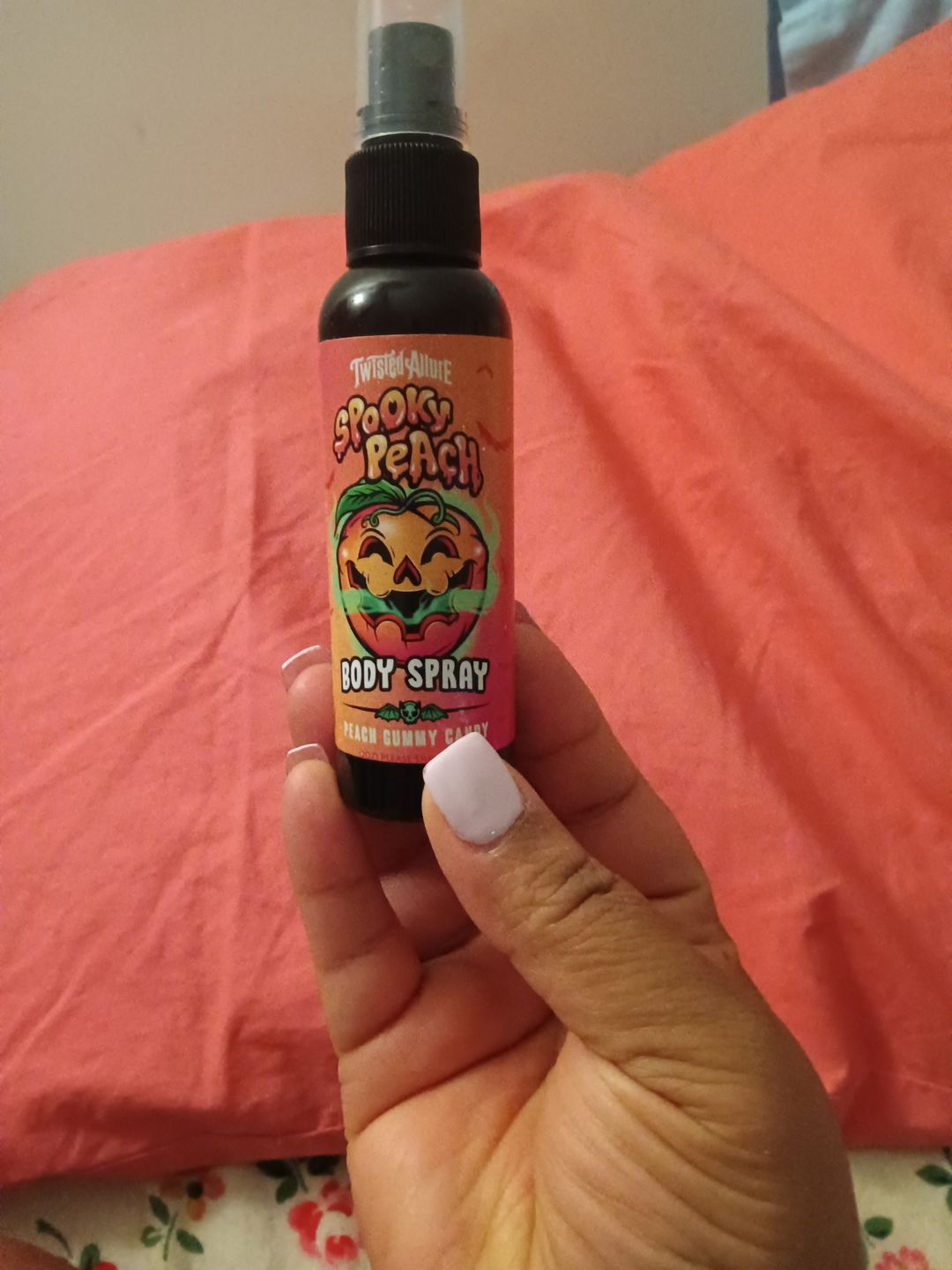 Customer photo review of Spooky Peach Body Spray
