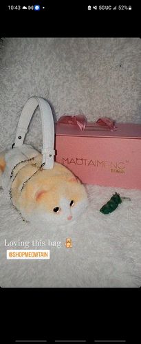 Customer photo review of Fluffy Orange Cat Bag Cat Purse