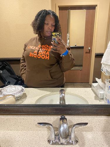 Customer photo review of Dope Sneakers Hoodie (Brown/Orange)