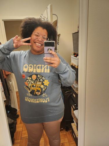 Customer photo review of Indigo Crewneck