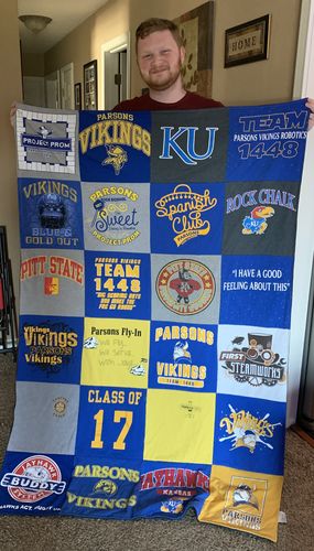 T-shirt quilt featuring parsons vikings by Melissa from KS