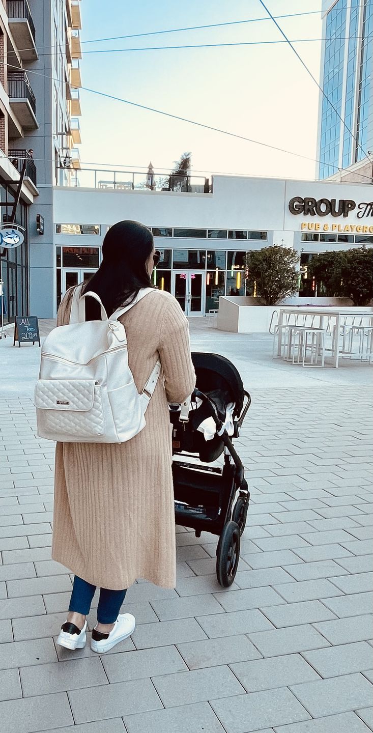Customer photo review of Monaco Diaper Bag | Pearl White