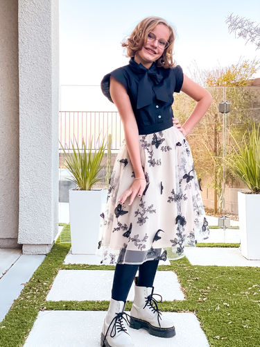Customer photo review of Black 1950s Butterfly Patchwork Vintage Dress