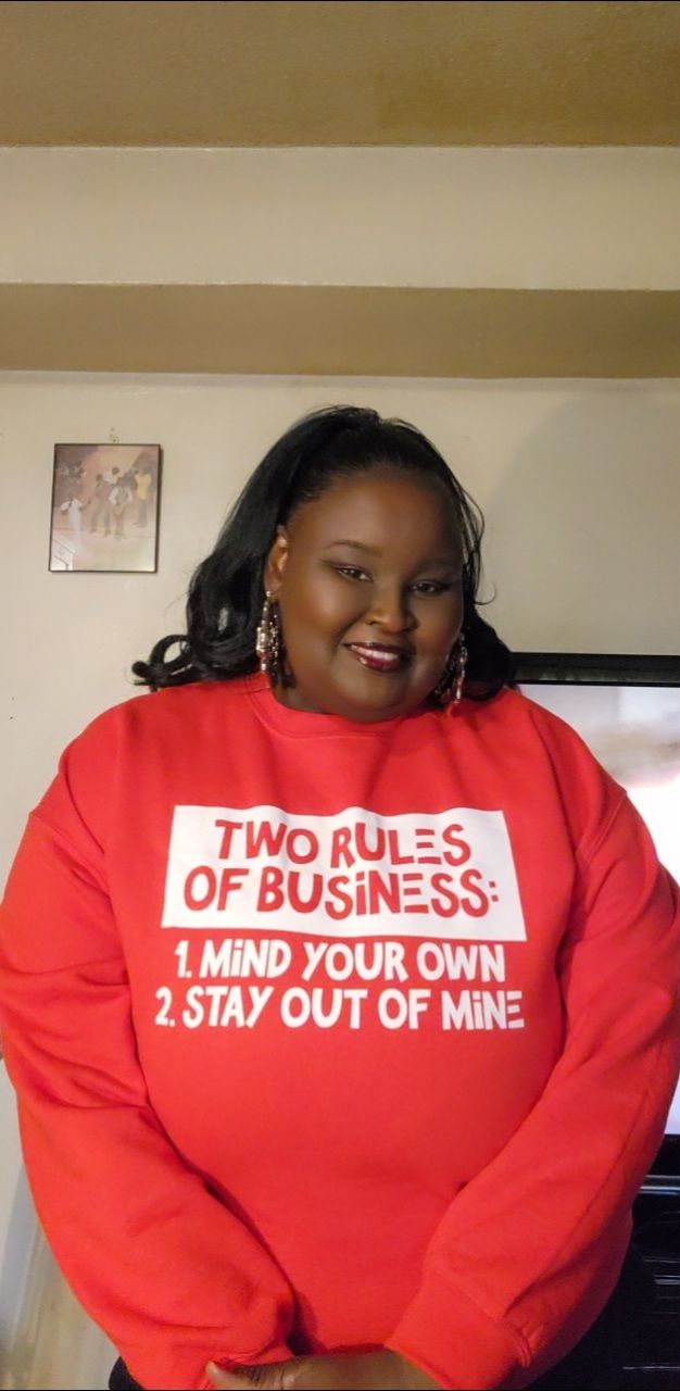 Customer photo review of Two Rules Of Business Sweatshirt