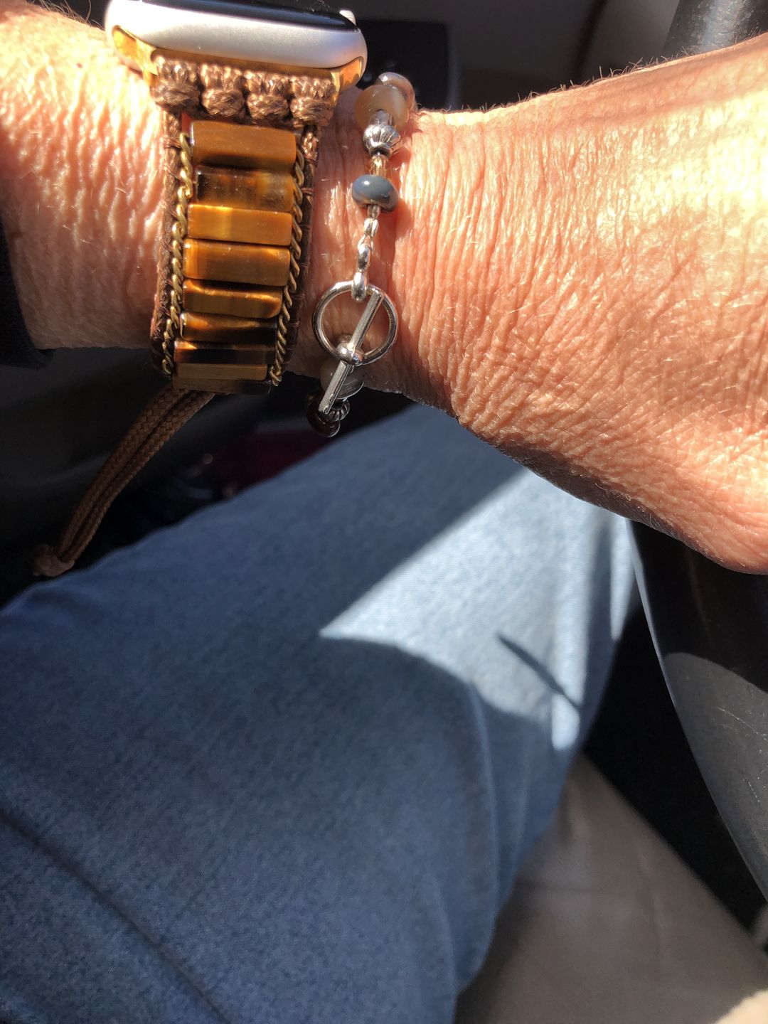 Customer photo review of Fierce Tiger's Eye Apple Watch Strap