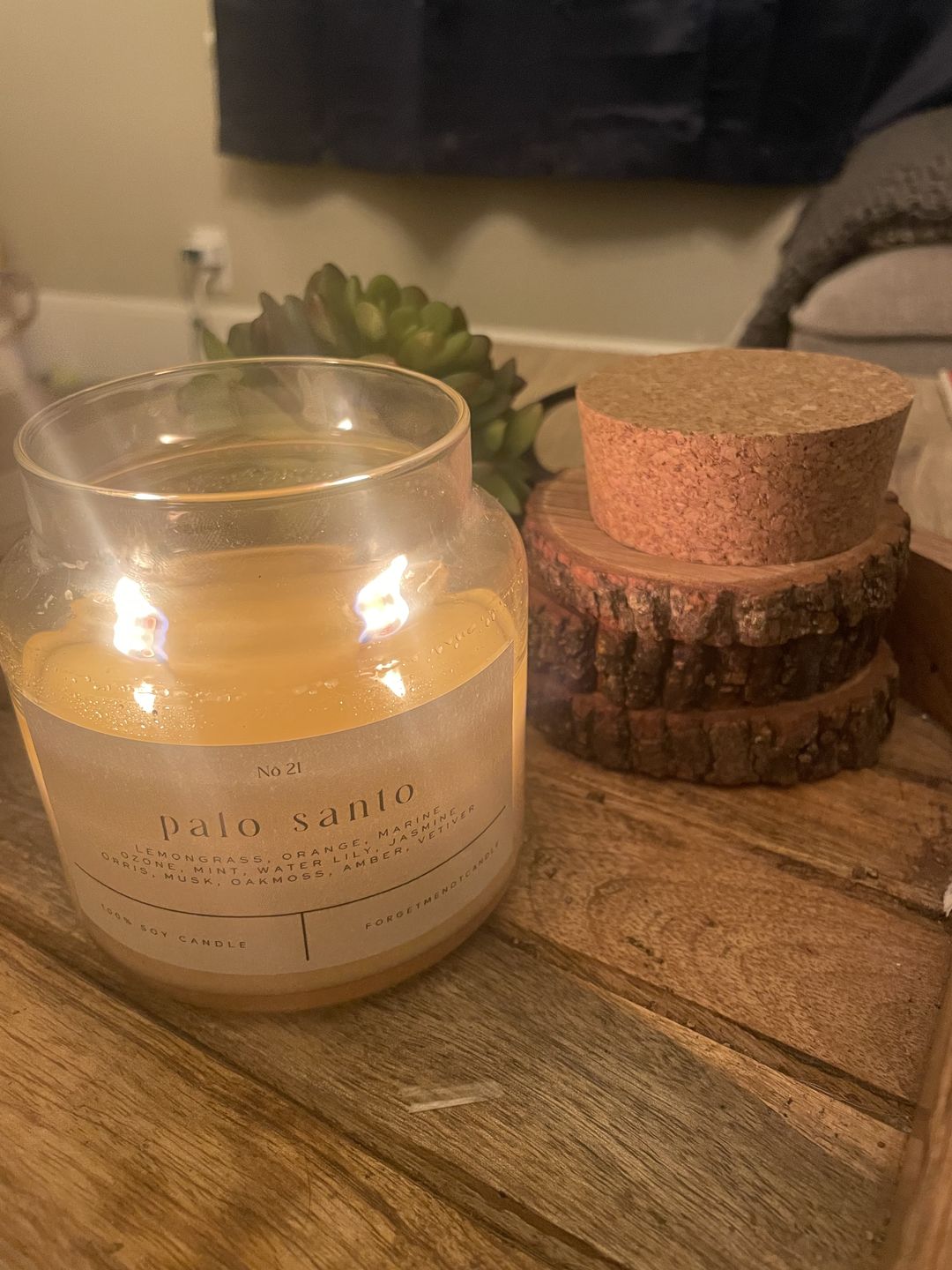 Customer photo review of Palo Santo 22 OZ GLASS CANdLE