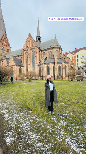 Customer photo review of Double-Breasted Wool Blend Overcoat - Dark Grey