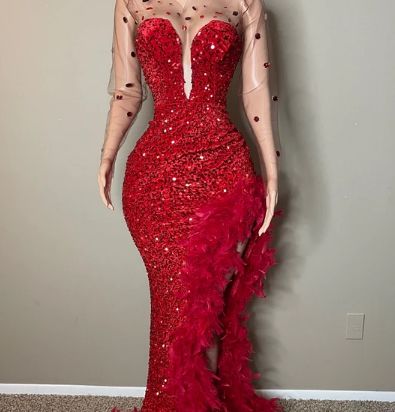 Customer photo review of Red Sequin on Velvet