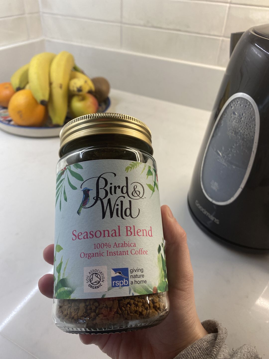 Customer photo review of Bird & Wild Fairtrade Organic Instant Coffee, 100% Arabica, 100g Jar (50 Servings)