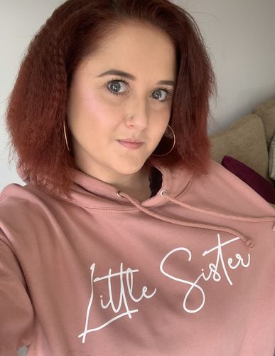 Customer photo review of Sisters Adults New Script Hoodies (MRK X)