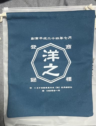 Customer photo review of 商店風－デニム風巾着袋