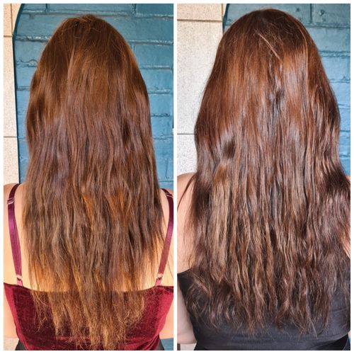 Reseña con foto de un cliente sobre Tinte 100% Natural Hamsa Herbal (Tono Castaño Claro)