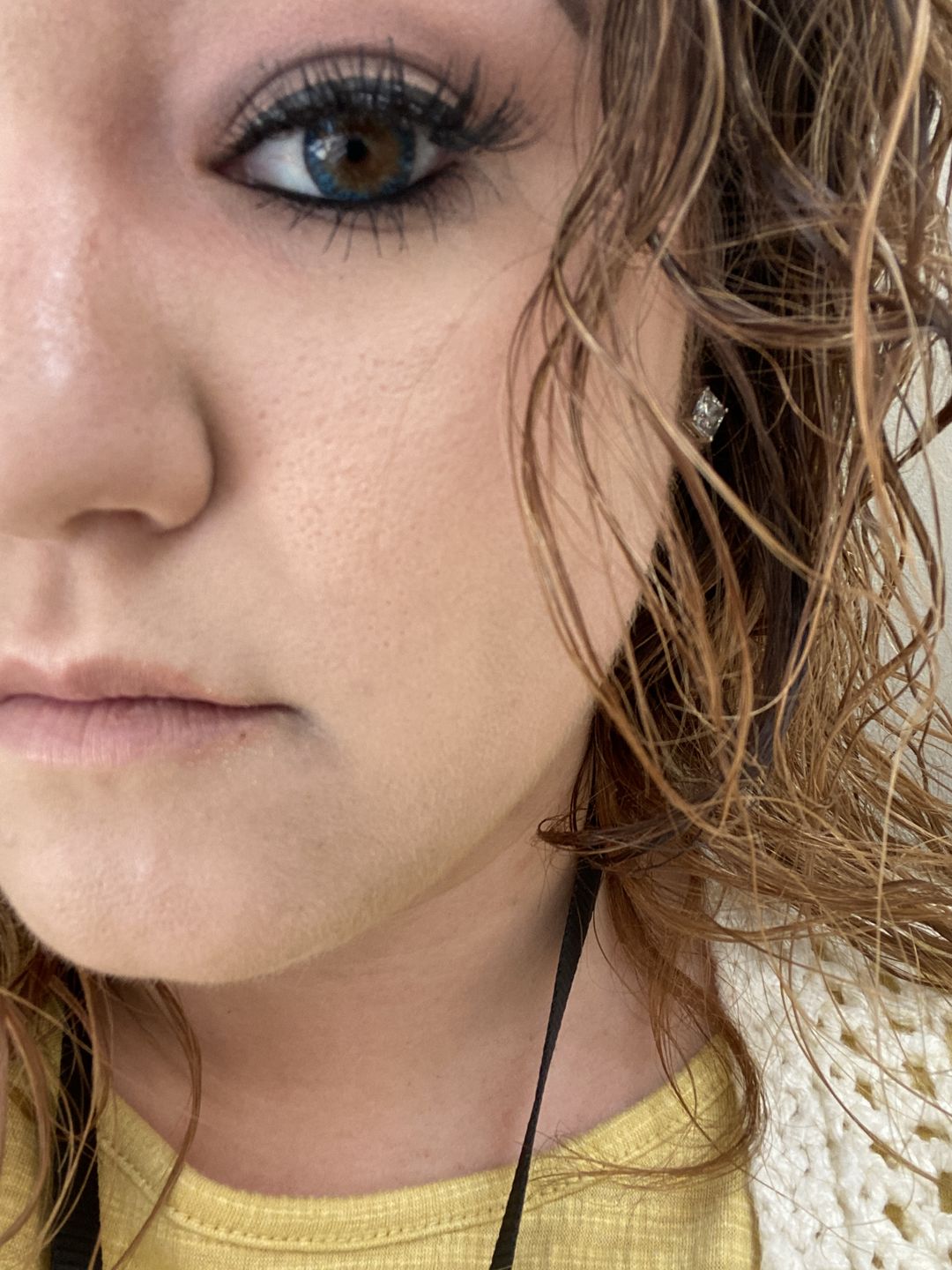 Customer photo review of Three Tone Blue Colored Contact Lenses