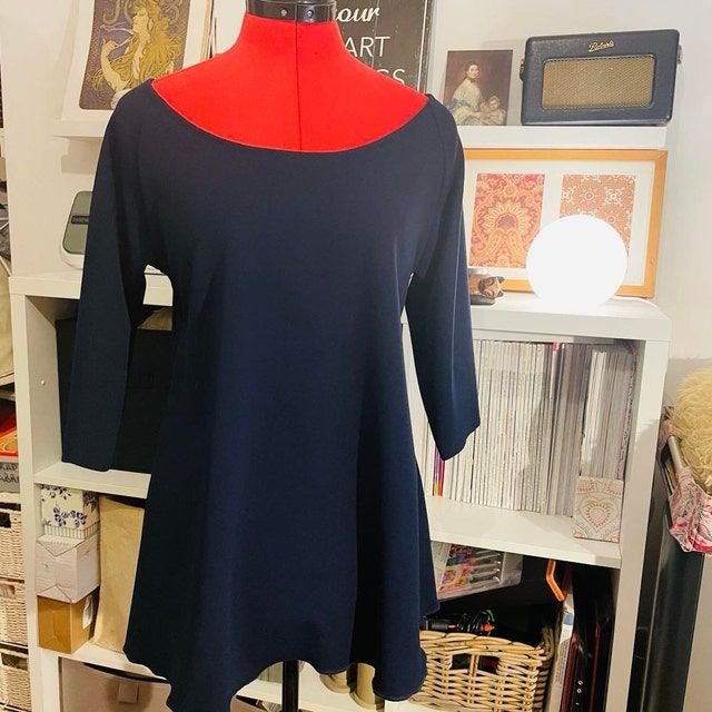 Customer photo review of Navy Stretch Crepe