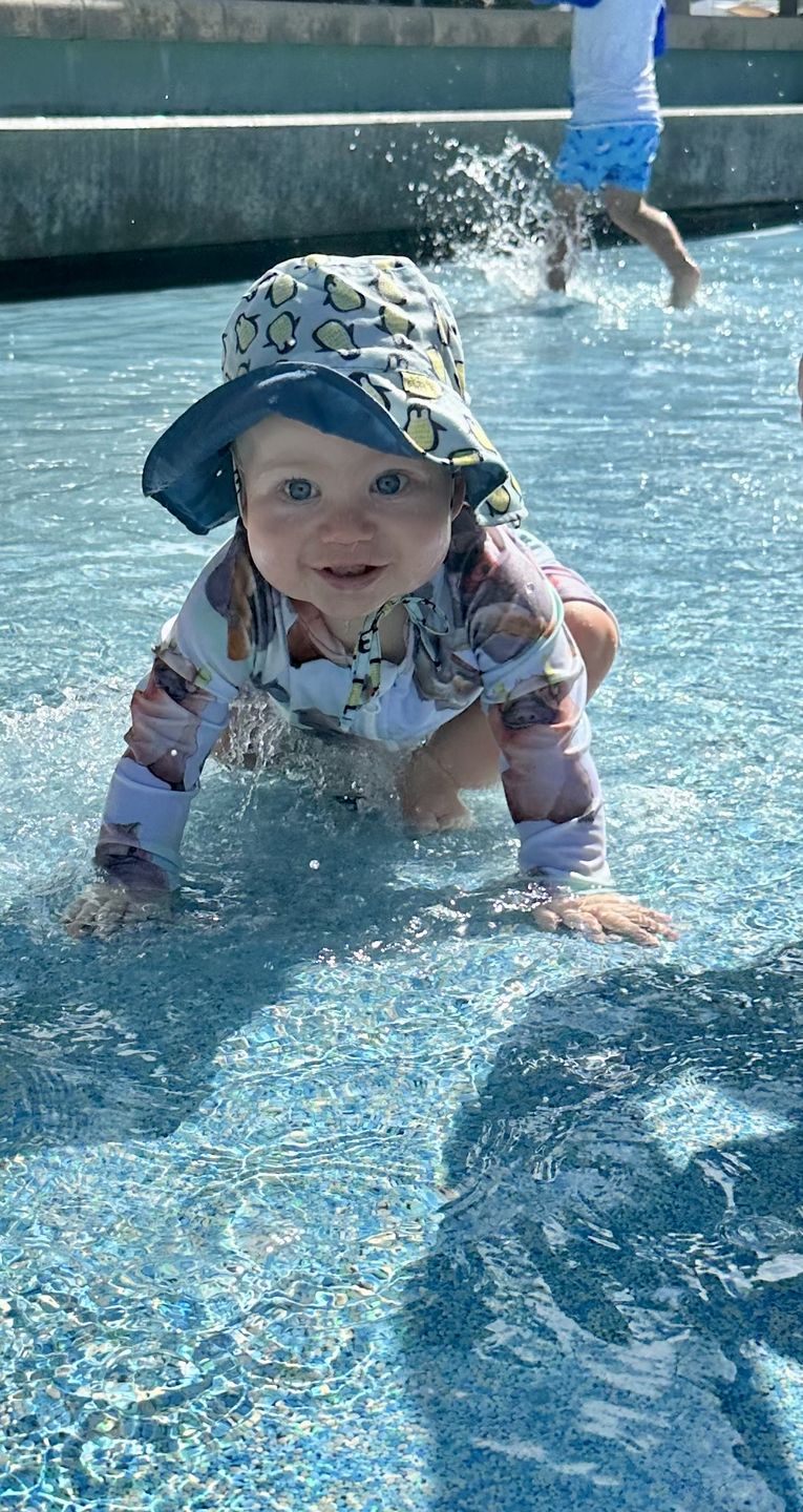 Customer photo review of Ice Cream Animals Unisex Long Sleeve Zip Swimmers