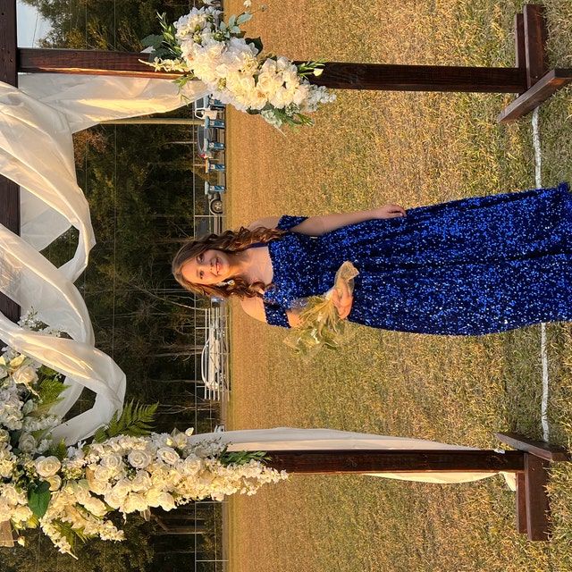 Customer photo review of Royal Blue Sequin on  Velvet