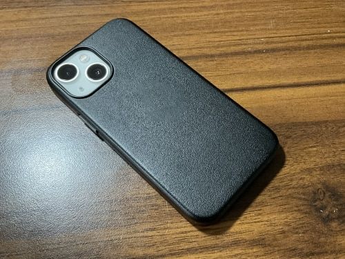 Customer photo review of Leather Magnetic iPhone Case with Animation For MagSafe Midnight