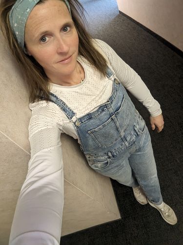 Customer photo review of Silver Baggy Straight Leg Overall