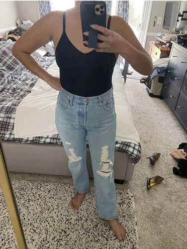 Customer photo review of Stefanie - Nahtloser Bodysuit Tanga mit Spaghetti-Schulterriemen