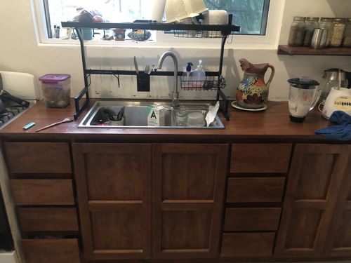 Customer photo review of Escurridor Trastes Platos Acero Inoxidable Extendible Negro