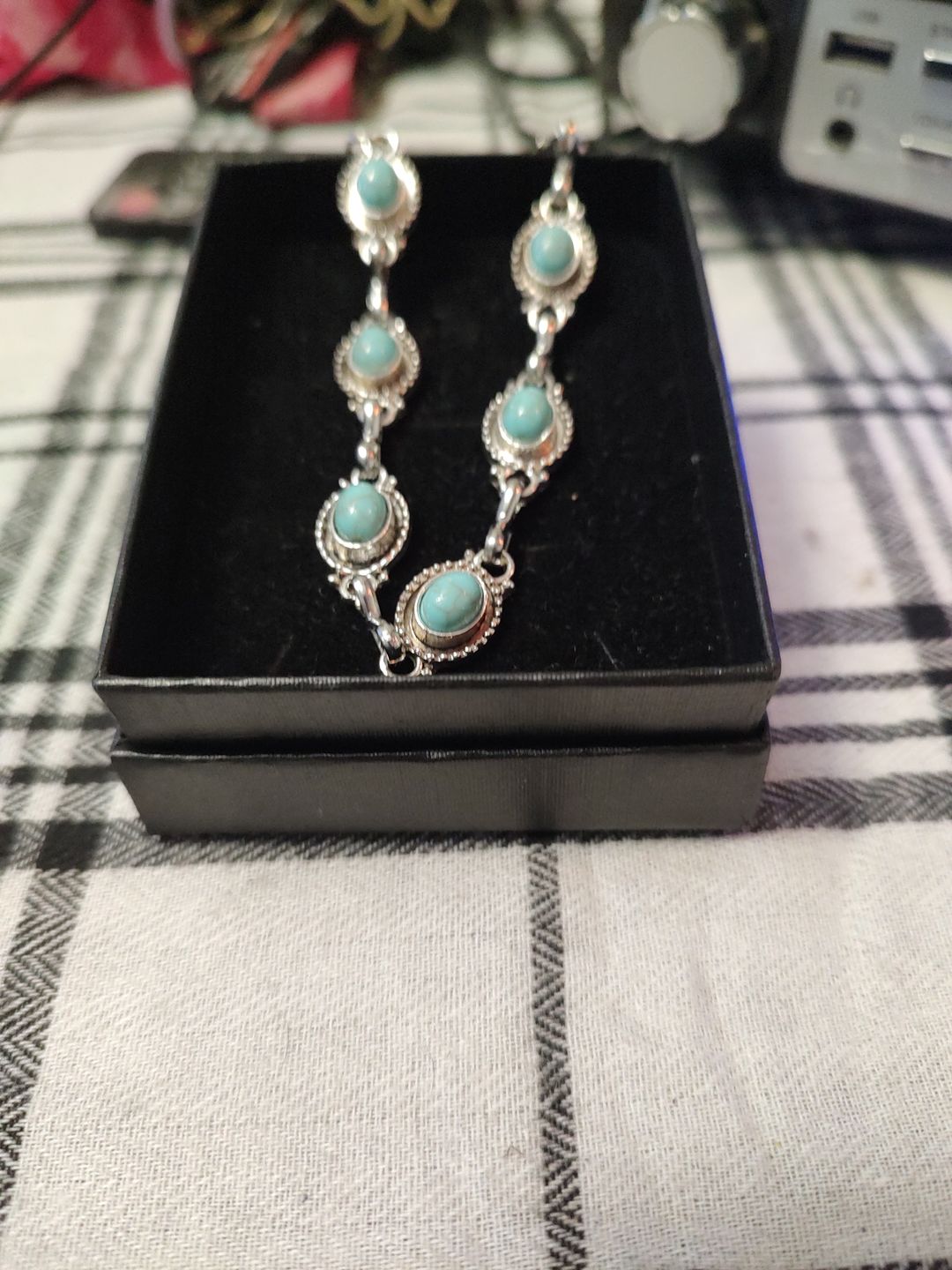 Customer photo review of Bohemian Turquoise Anklet