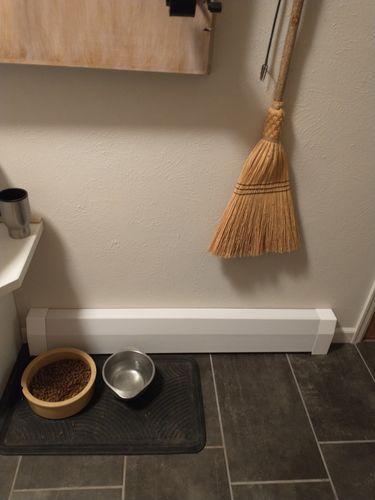 Customer photo review of EZ Snap Covers Standard Height 7 1/2" White Baseboard Heater Cover Kit with 2 Closed End Caps