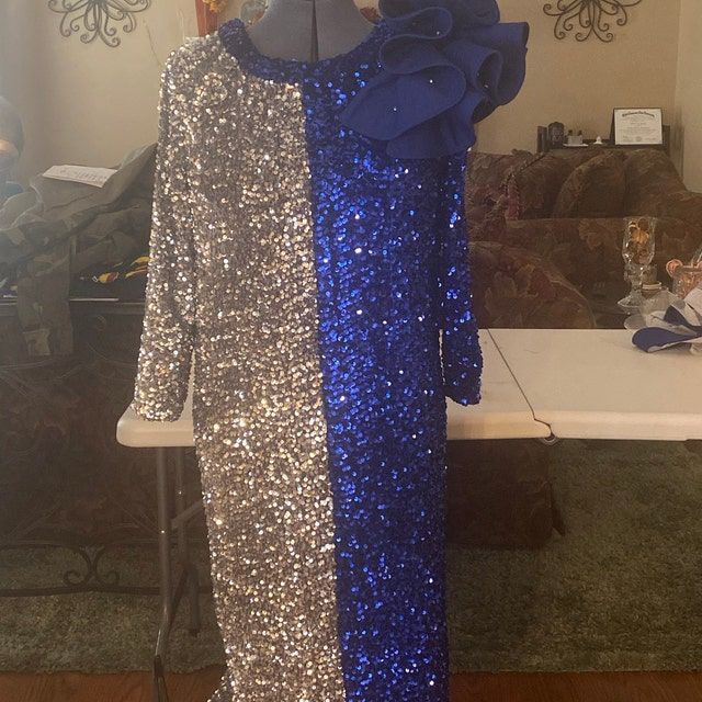 Customer photo review of Royal Blue Sequin on  Velvet