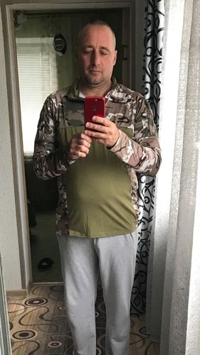 Customer photo review of Camo Long Sleeve Outdoor Zipper Men's T-shirt