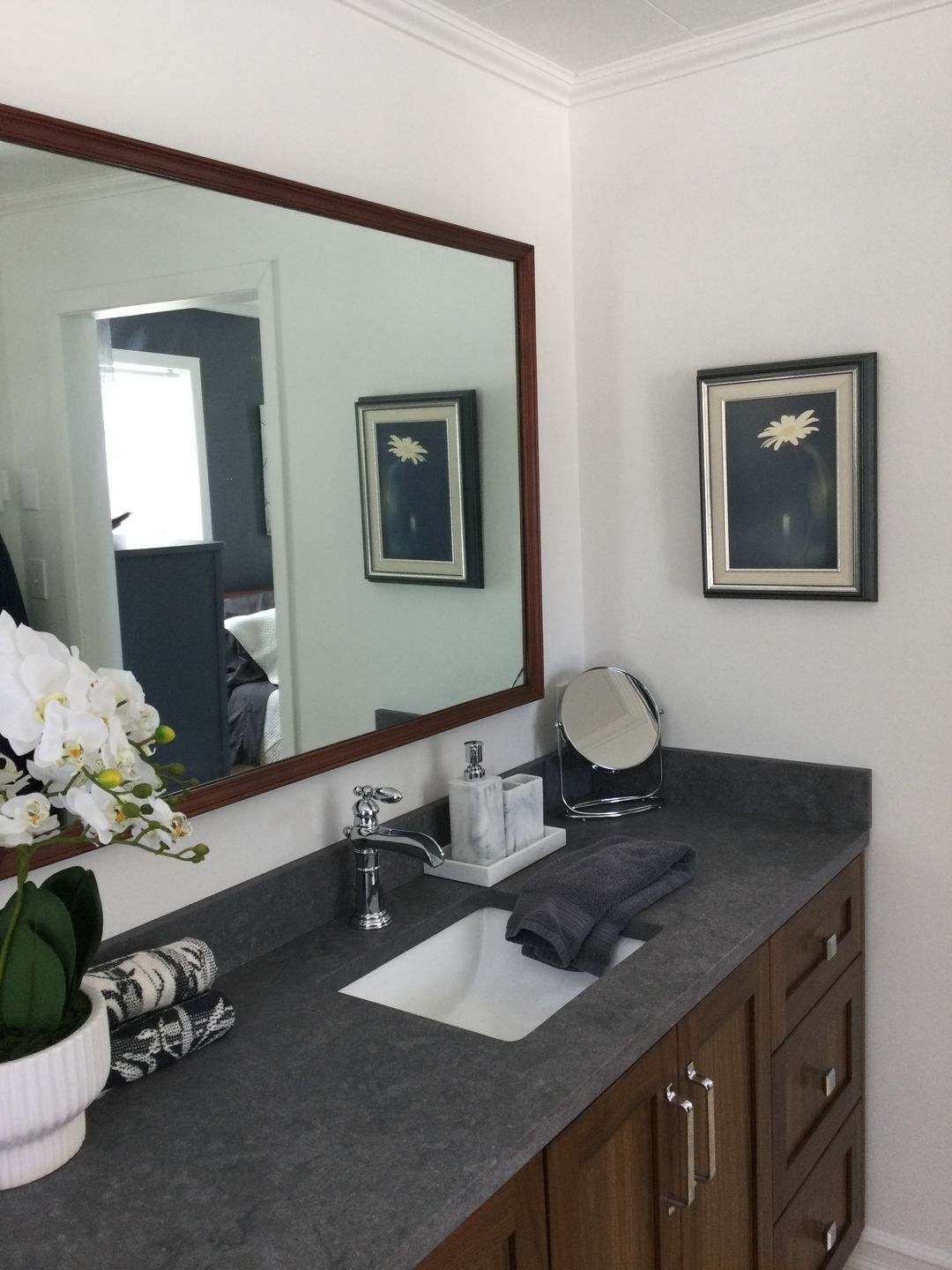 Customer photo review of Bridgeport 60" American Black Walnut Bathroom Vanity
