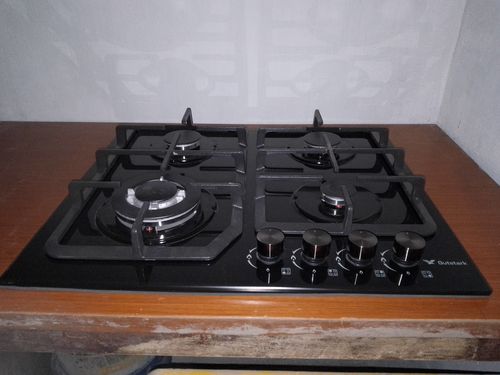 Customer photo review of Parrilla de Gas Empotrable de Cristal Templado 4 Quemadores