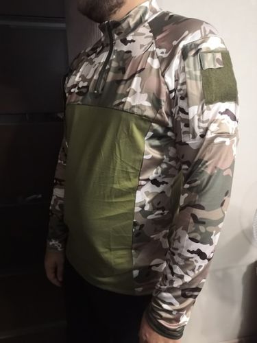 Customer photo review of Camo Long Sleeve Outdoor Zipper Men's T-shirt