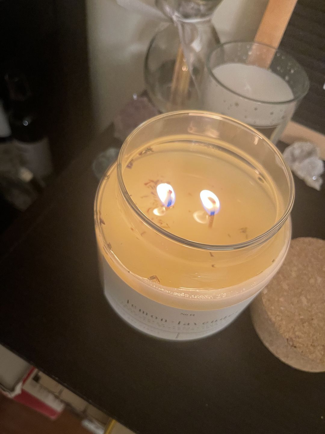 Customer photo review of Lemon + Lavender 22 oz Glass Candle