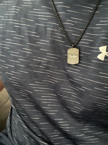 Customer photo review of Matte Urn Dog Tag